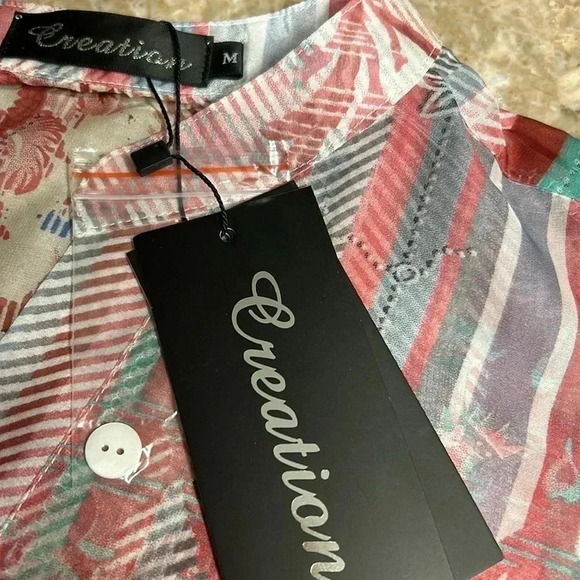 CREATION SM&MED colorful floral sheer gauze beach cover maxi dress.sleeveless - Picture 11 of 16